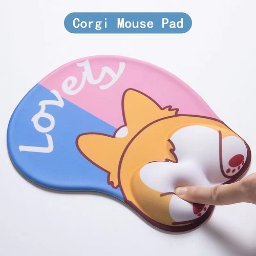 Lót chuột Corgi có đệm cổ tay hình mông siêu mềm