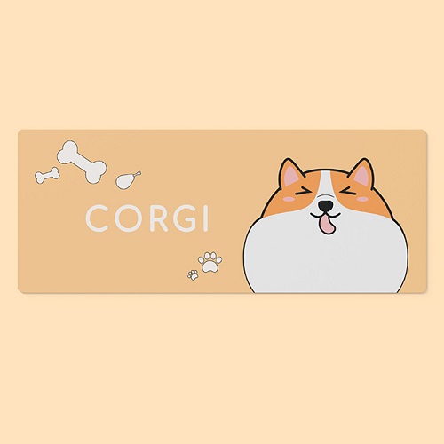 Tấm lót chuột hình chó Corgi dễ thương màu cam pastel