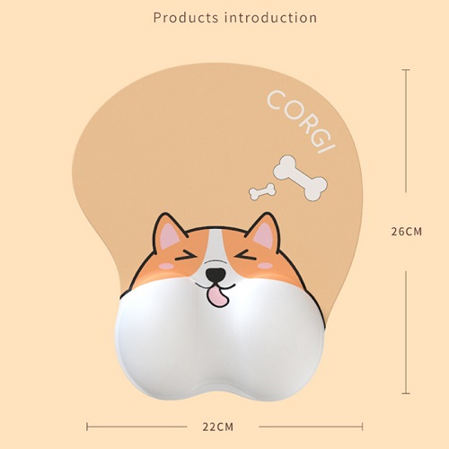 Tấm lót chuột hình Corgi dễ thương có kê cổ tay