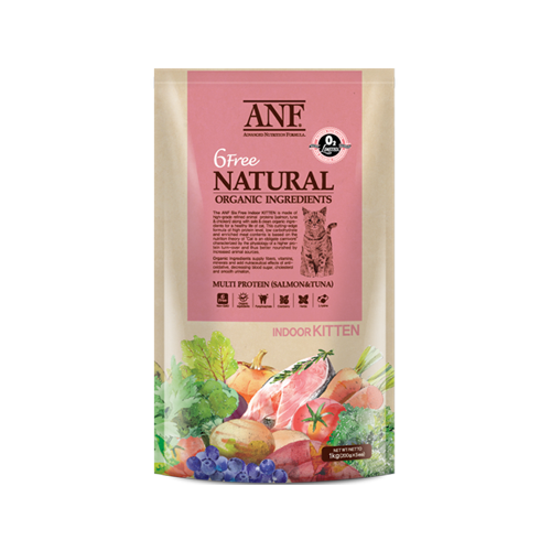 Thức ăn hạt ANF Natural 6Free Organic cho mèo con, vị cá hồi và cá ngừ