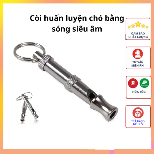 Còi huấn luyện chó bằng inox phát sóng siêu âm dễ sử dụng