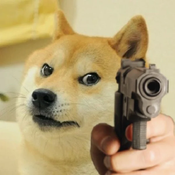 Ảnh chế chó Shiba cầm súng