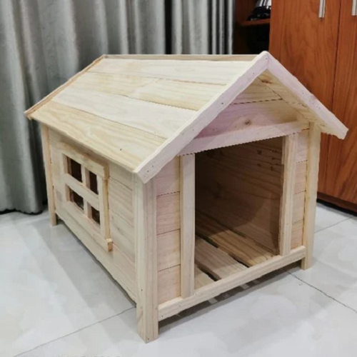 Chuồng gỗ nuôi chó cảnh kiểu nhà mini, đặt trong phòng