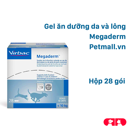 Hộp gel ăn Megaderm Virbac 28 gói cho chó mèo dưới 10kg