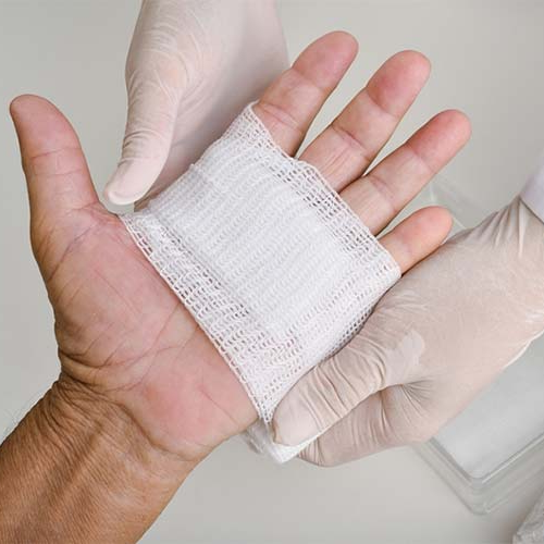 Theo dõi và thay băng vết thương sau khi bị chó cắn.