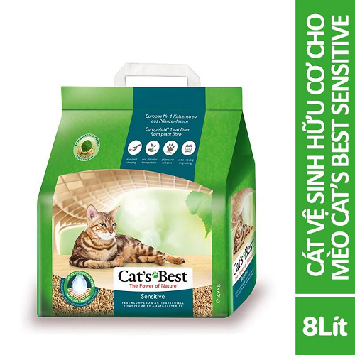 Túi cát vệ sinh hữu cơ Cat's Best Sensitive 8L cho mèo nhạy cảm, an toàn sức khỏe