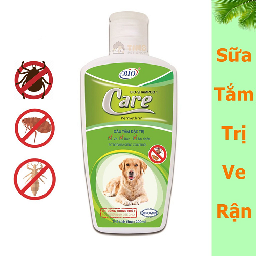 Sữa tắm Bio Care trị ve rận cho chó mèo 200ml