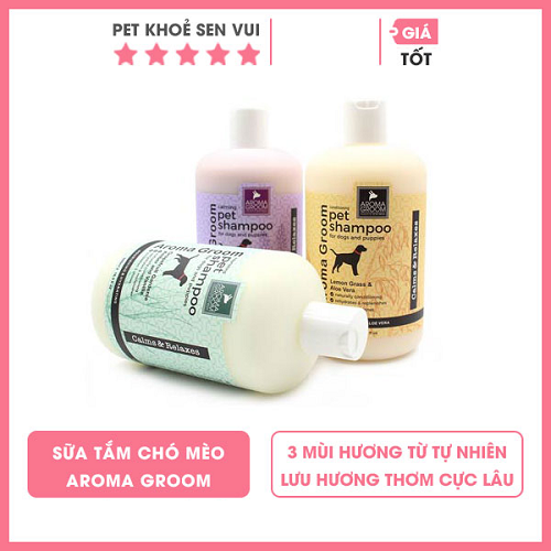 Sữa tắm Aroma Groom 500ml dưỡng lông, mùi hương tự nhiên cho chó mèo