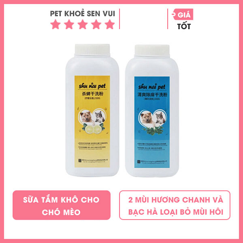 Sữa tắm khô Shunai mùi chanh và bạc hà cho chó mèo