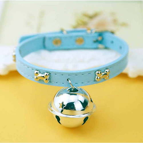 Vòng cổ Doraemon cho thú cưng màu xanh kèm chuông bạc lớn