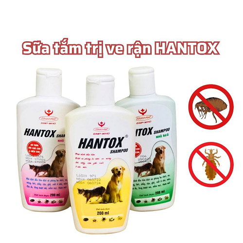 Sữa tắm trị ve rận Hantox giúp bảo vệ sức khỏe cho chó và mèo.