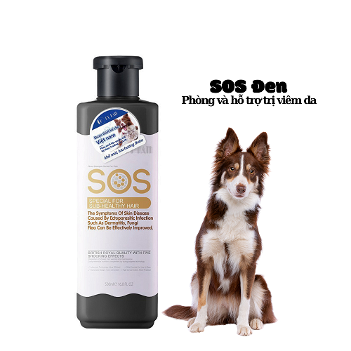 Sữa tắm SOS trị viêm da cho chó, kháng khuẩn và phục hồi da hiệu quả.