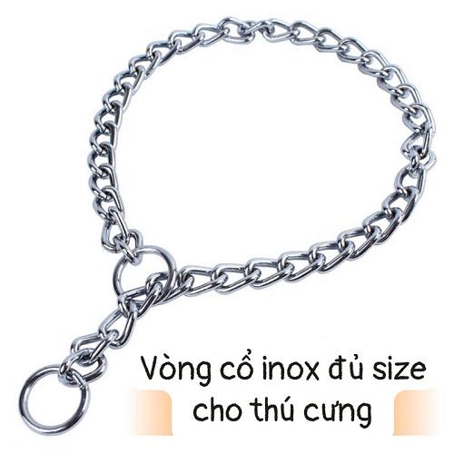 Vòng cổ inox chắc chắn cho chó mèo đủ size