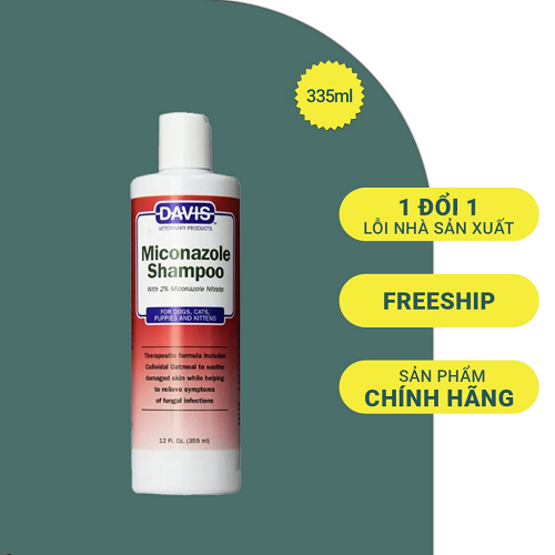 Sữa tắm trị nấm cho chó Miconazole, giúp làm sạch và điều trị nấm da hiệu quả.