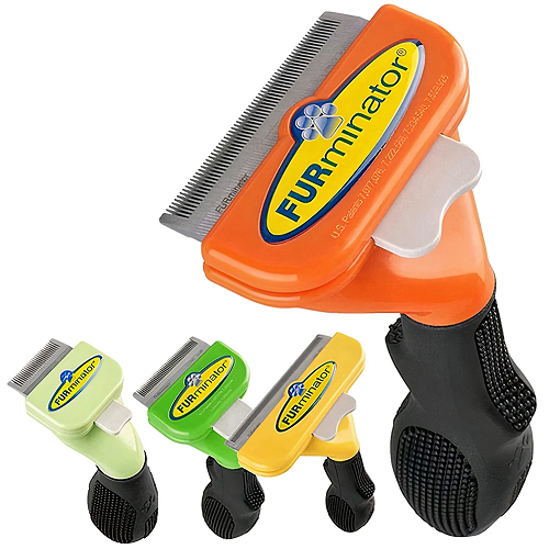 Lược chải lông rụng Furminator cho chó mèo với tay cầm cao su chống trượt